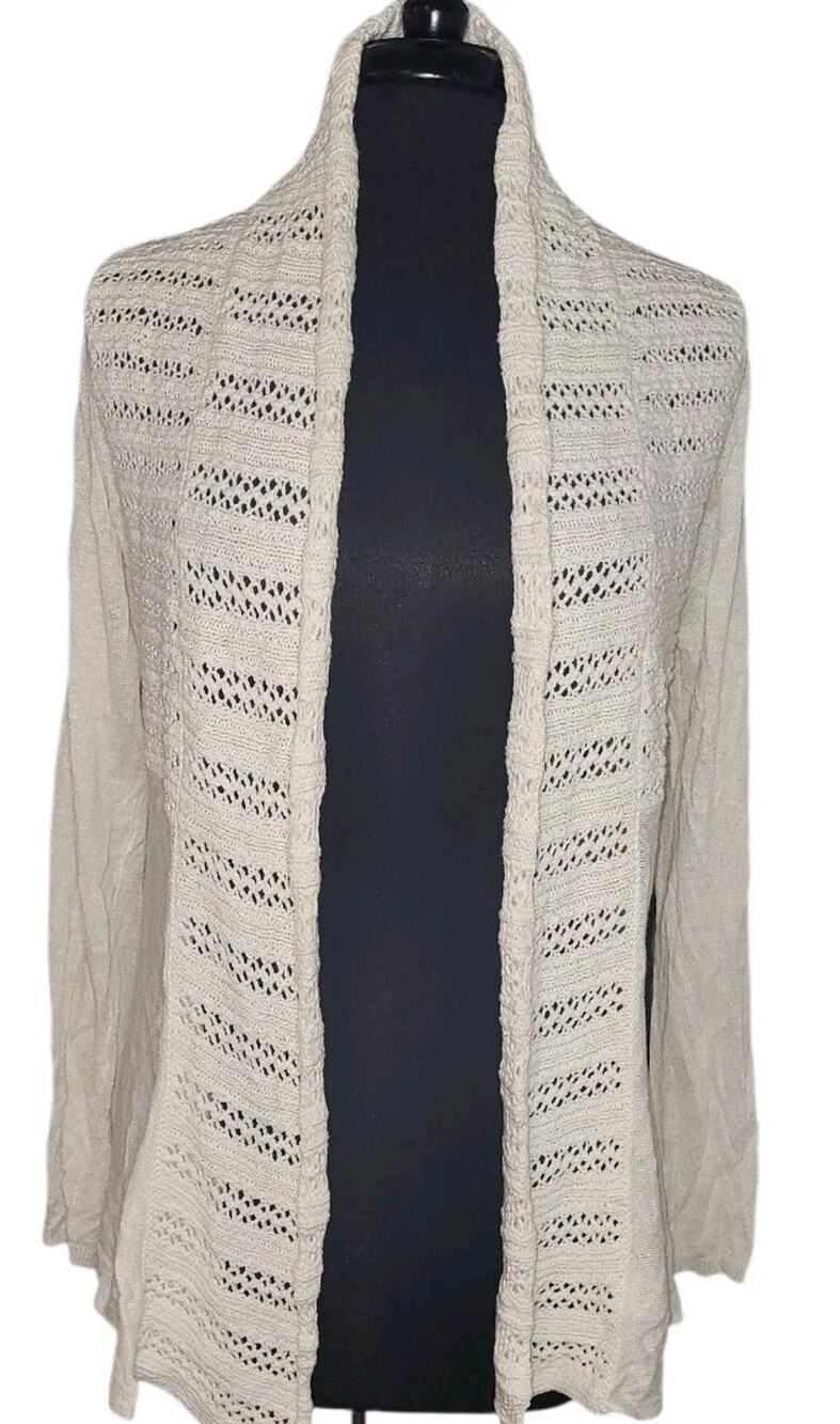 Relaxed Ivory Romantic Crochet Cardigan S Lagenlook Academia Fariycore School